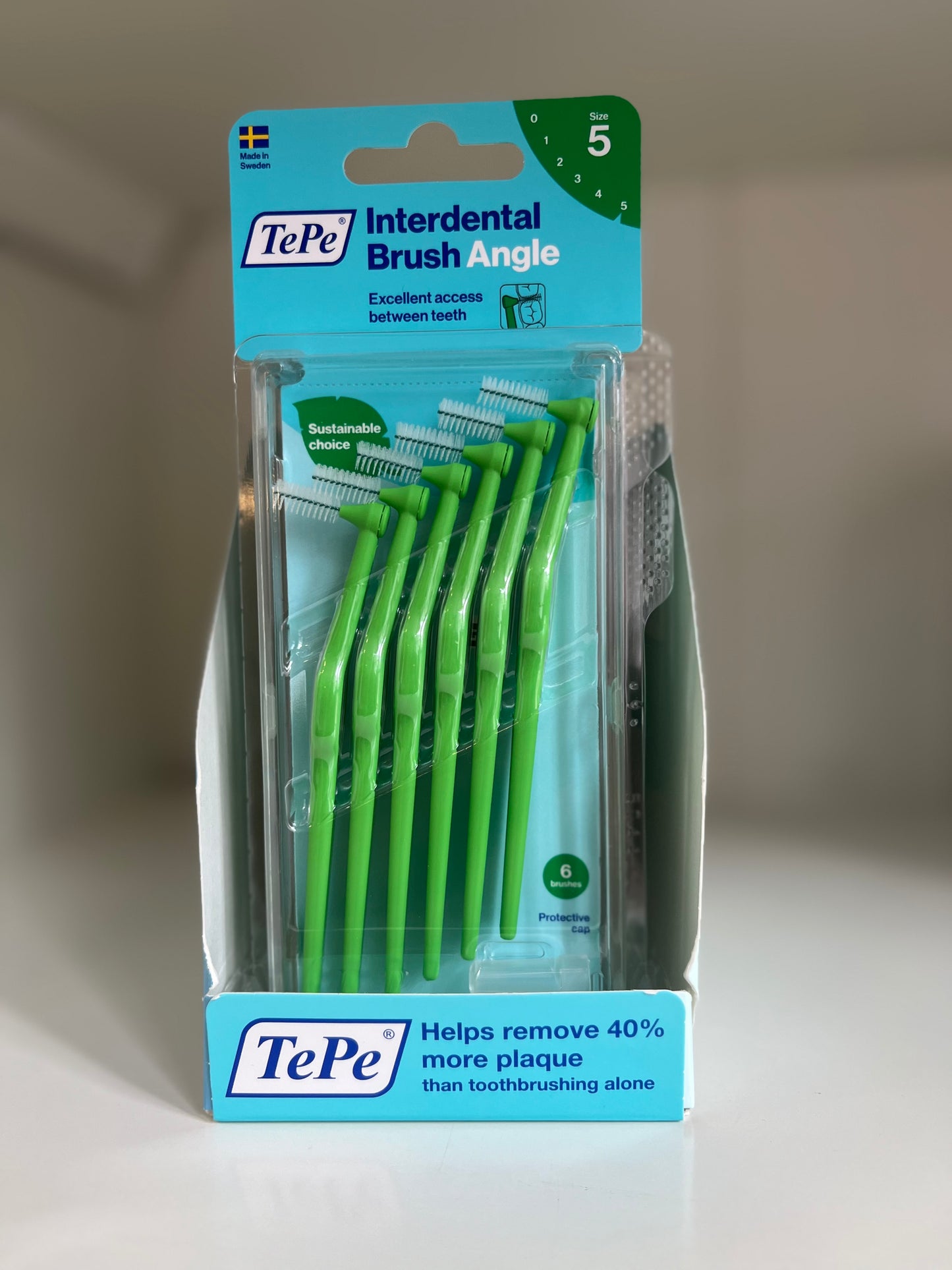 TePe Green Angled Brush
